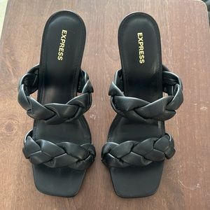 Express Black Braided Heels